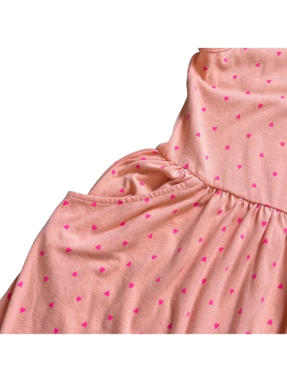 Cat & Jack Girls Sleeveless Dress With Heart Details-Orange/Pink-14-GUC